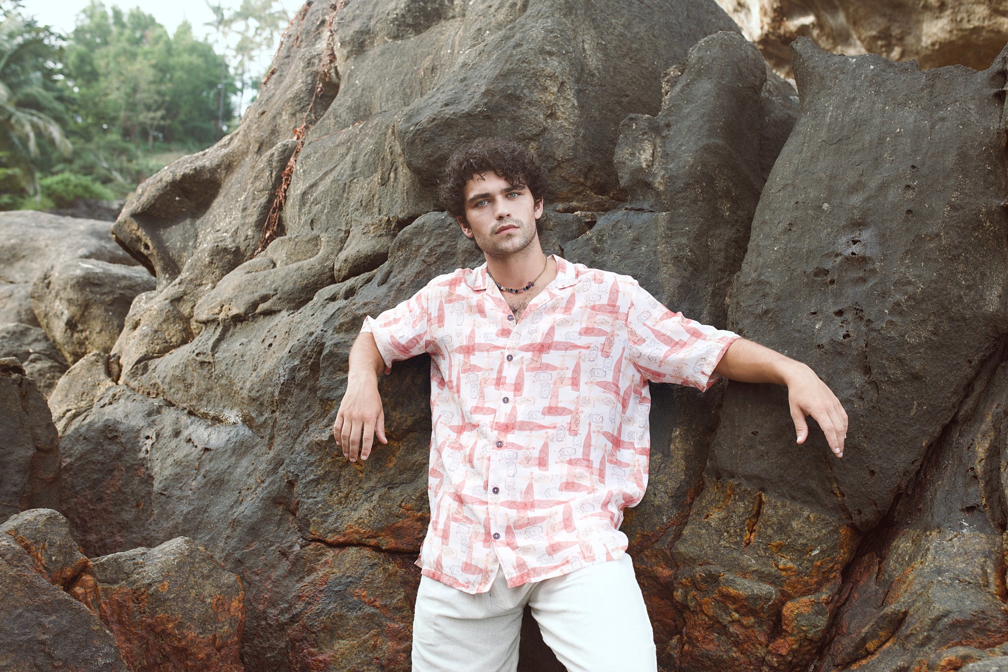 Orange Bottle Printed Oversize Shirt