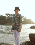 Khajuraho Abstract Dark Brown Oversize Shirt