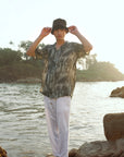 Khajuraho Abstract Dark Brown Oversize Shirt