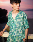 Green Bottle Printed Oversize Shirt