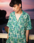 Green Bottle Printed Oversize Shirt