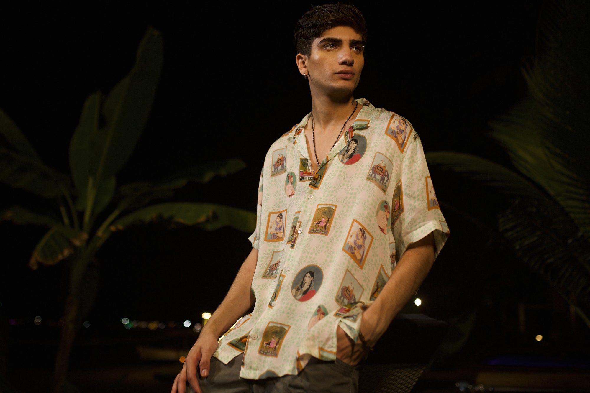 Flannel White Potrait Oversize Shirt