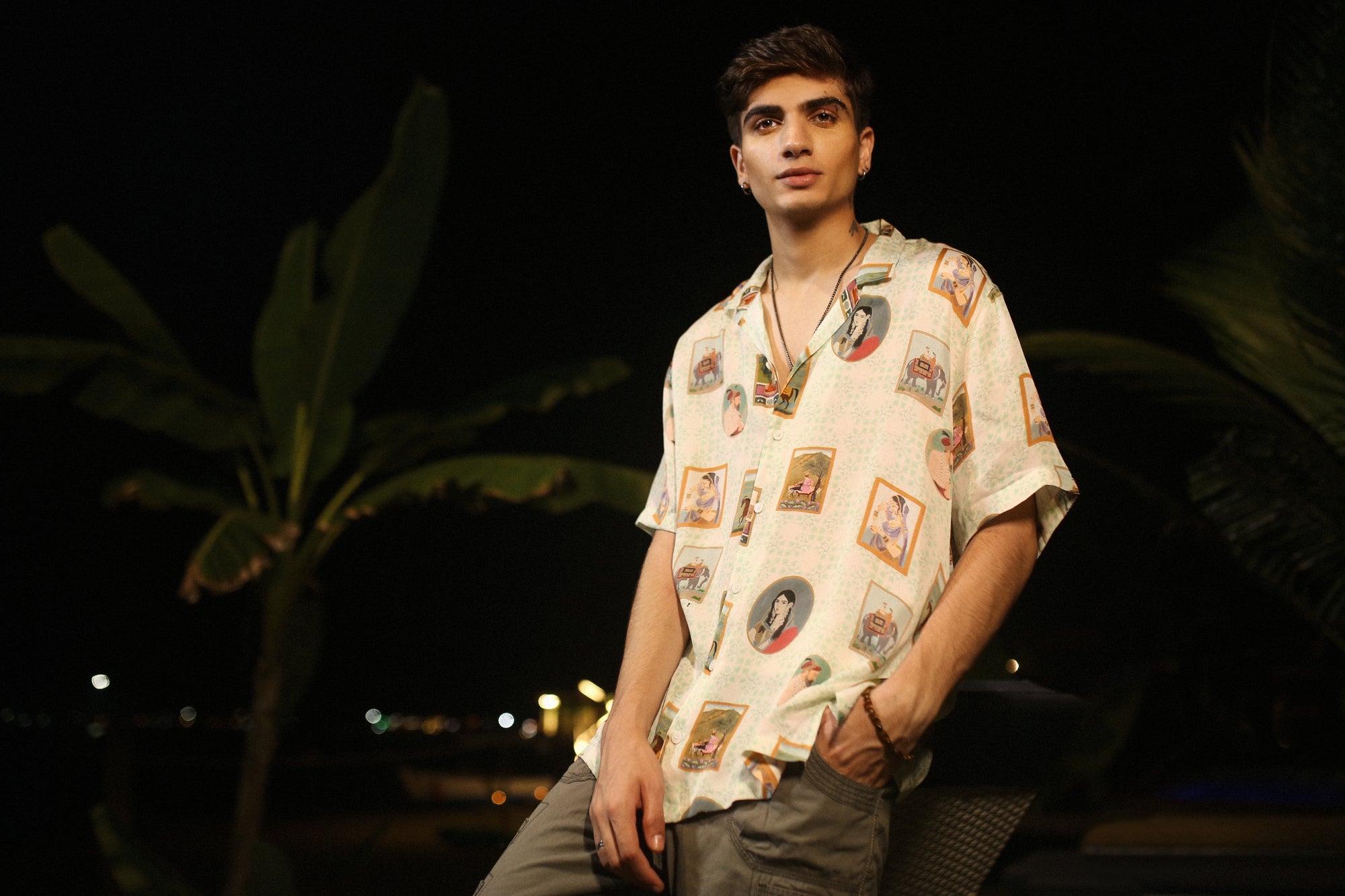 Flannel White Potrait Oversize Shirt