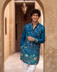 Noir Paradise Blue Ganganagery Kurta