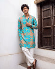 Turquoise Heritage Ganganagery Kurta