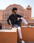 Black Bandhani Matrix Ganganagery Kurta