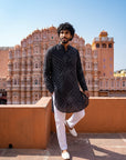 Black Bandhani Matrix Ganganagery Kurta