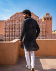 Black Bandhani Matrix Ganganagery Kurta
