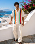 Santorini Stripe Relaxed Fit Cuban Shirt