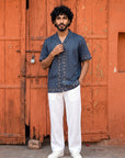 Smoke Indigo Relaxed Fit Cuban Shirt