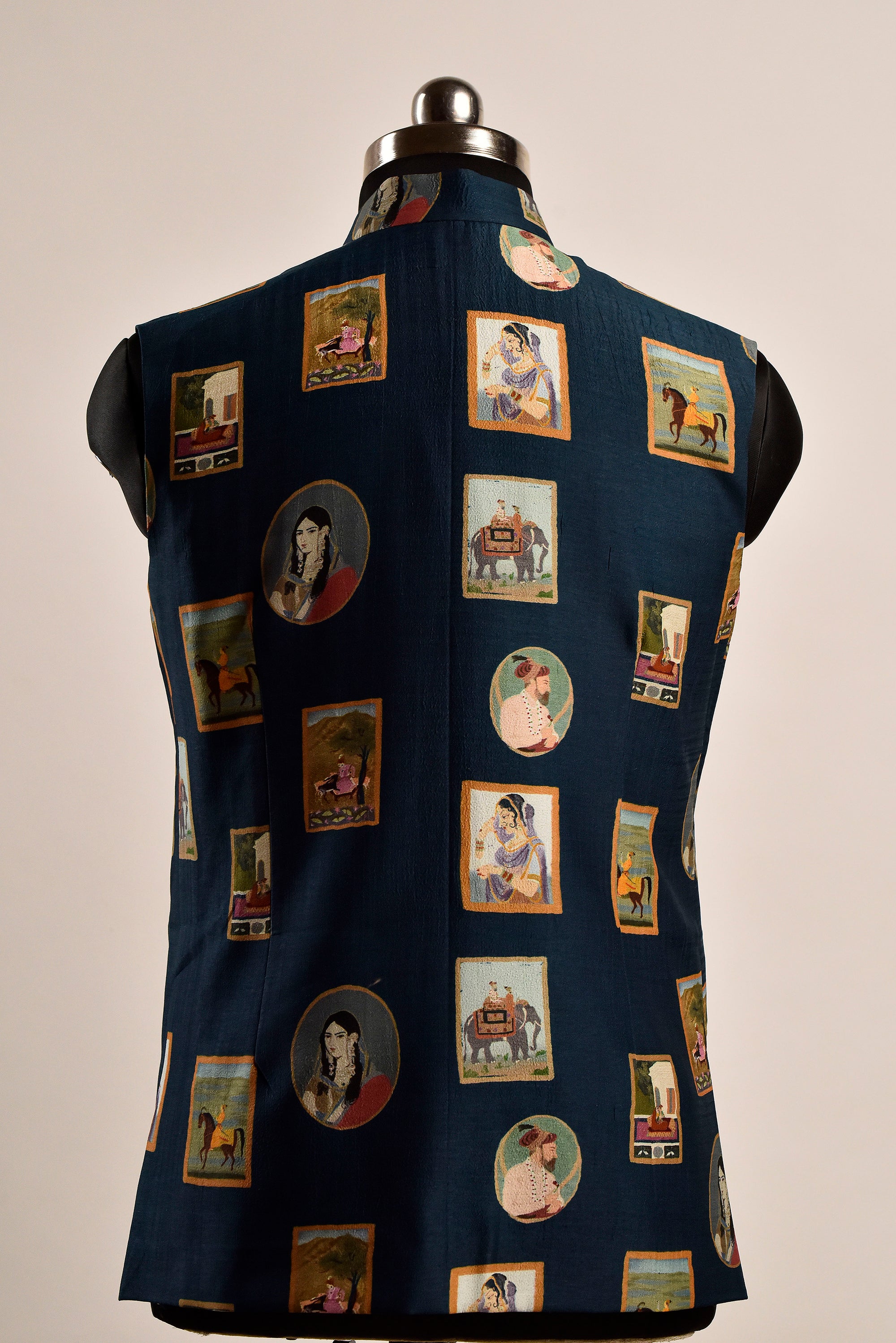Flannel Vintage Blue Potrait Bandi Jacket