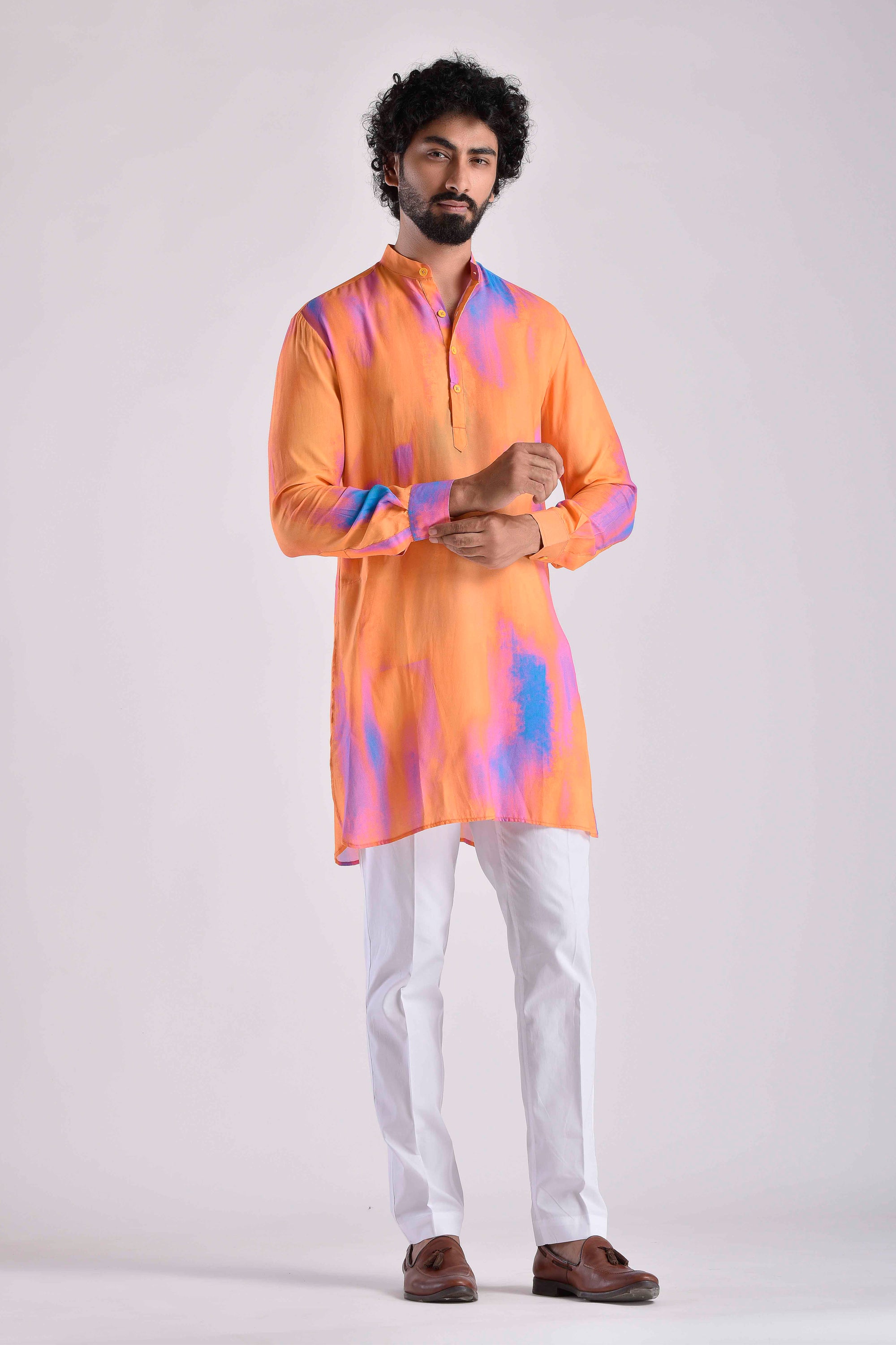 Ombre Orange Ganganagery Kurta