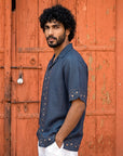 Smoke Indigo Relaxed Fit Cuban Shirt