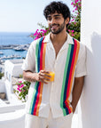 Santorini Stripe Relaxed Fit Cuban Shirt