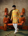 Marigold Zigzag Leheriya Ganganagery Kurta
