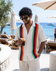 Santorini Stripe Relaxed Fit Cuban Shirt