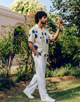 Blue Petal Relaxed Fit Cuban Shirt