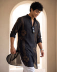 Emerald Dots Black Bandhani Ganganagery Kurta