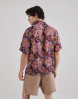 Black Floral Drop Shoulder Shirt