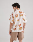 Leopard White Drop Shoulder Shirt