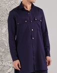 Blue Pashtooni Kurta Pant Set