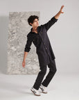 Black Pashtooni Kurta Pant Set
