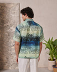 Khajuraho Blue Drop Shoulder Shirt