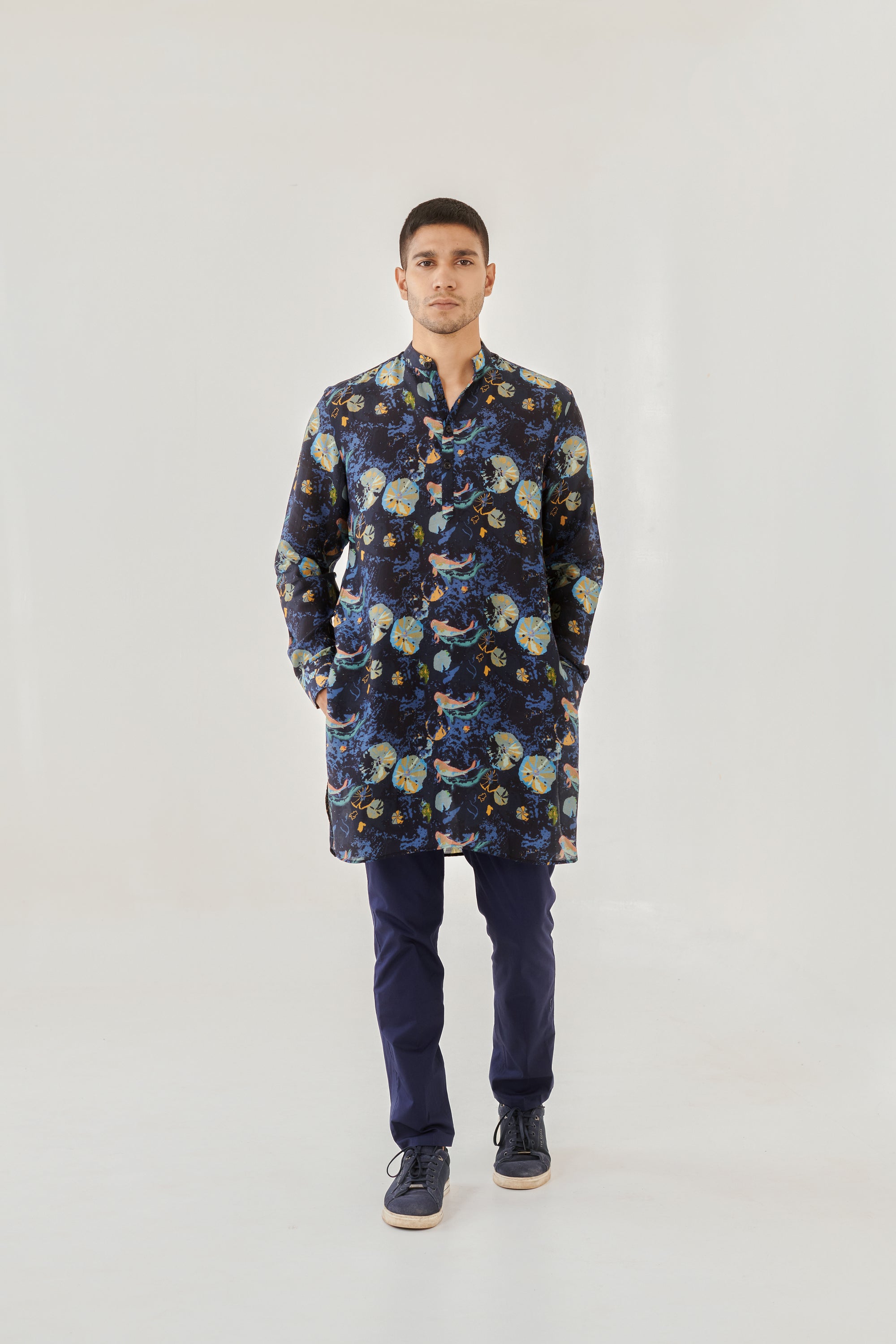 Seawhale Flame Blue Ganganagery Kurta