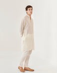 Off White Ganganagery Kurta For Men