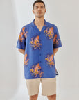 Octopus Vulgaris Blue Oversize Shirt