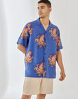 Octopus Vulgaris Blue Oversize Shirt