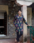 Vintage Garden Black Ganganagery Kurta