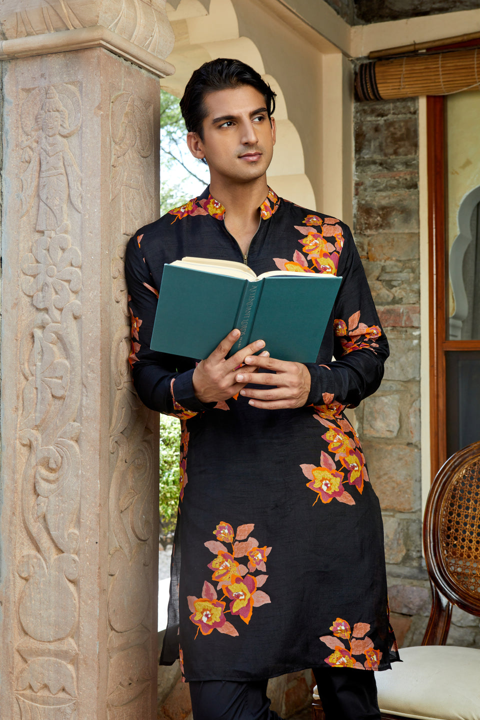 Floral Night Zipper Kurta