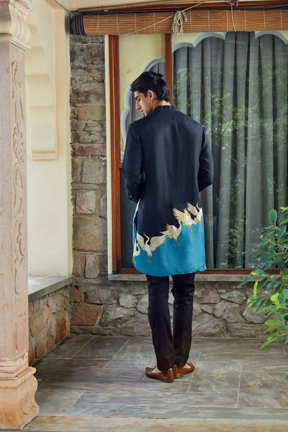Midnight Teal Harmony Ganganagry Kurta