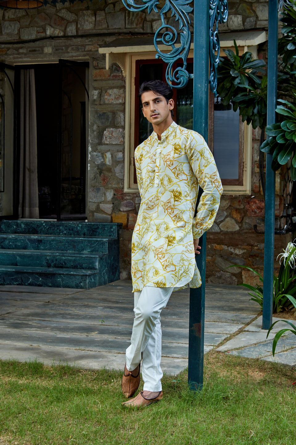 Sunny Blossom Yellow Ganganagry Kurta