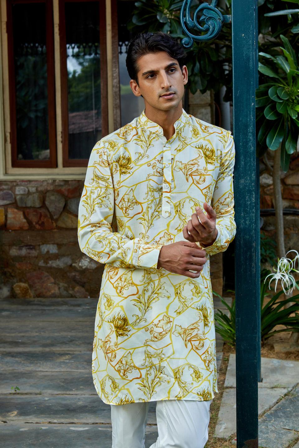 Sunny Blossom Yellow Ganganagry Kurta