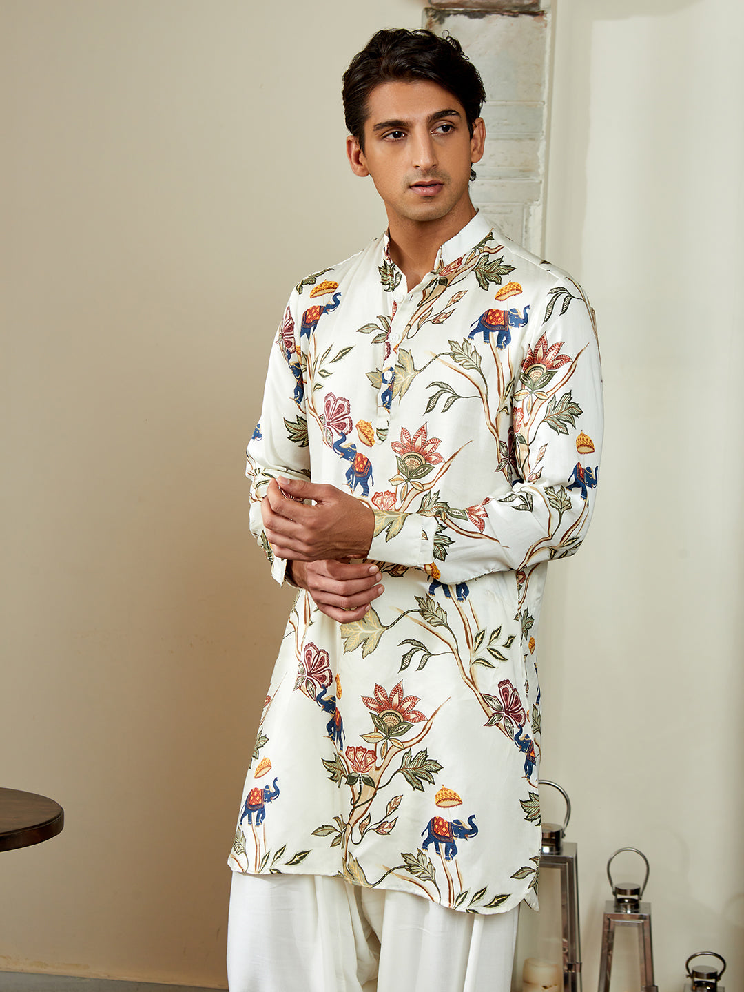 Jual Elephant - White Ganganagry Kurta For Men