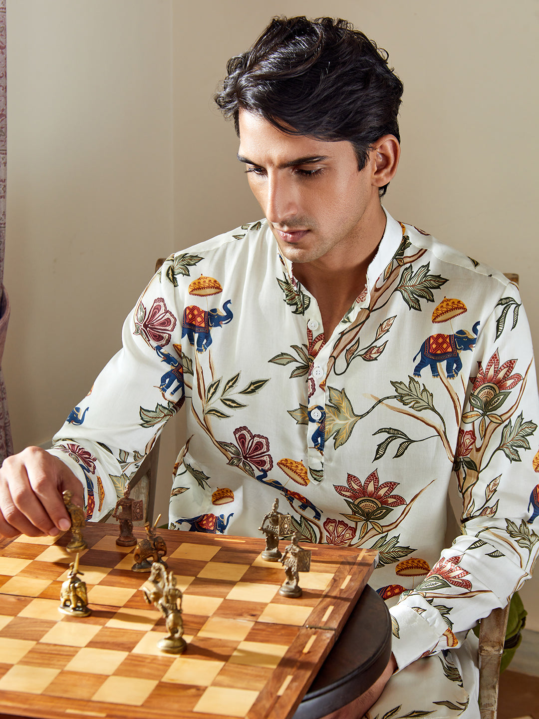 Jual Elephant - White Ganganagry Kurta For Men