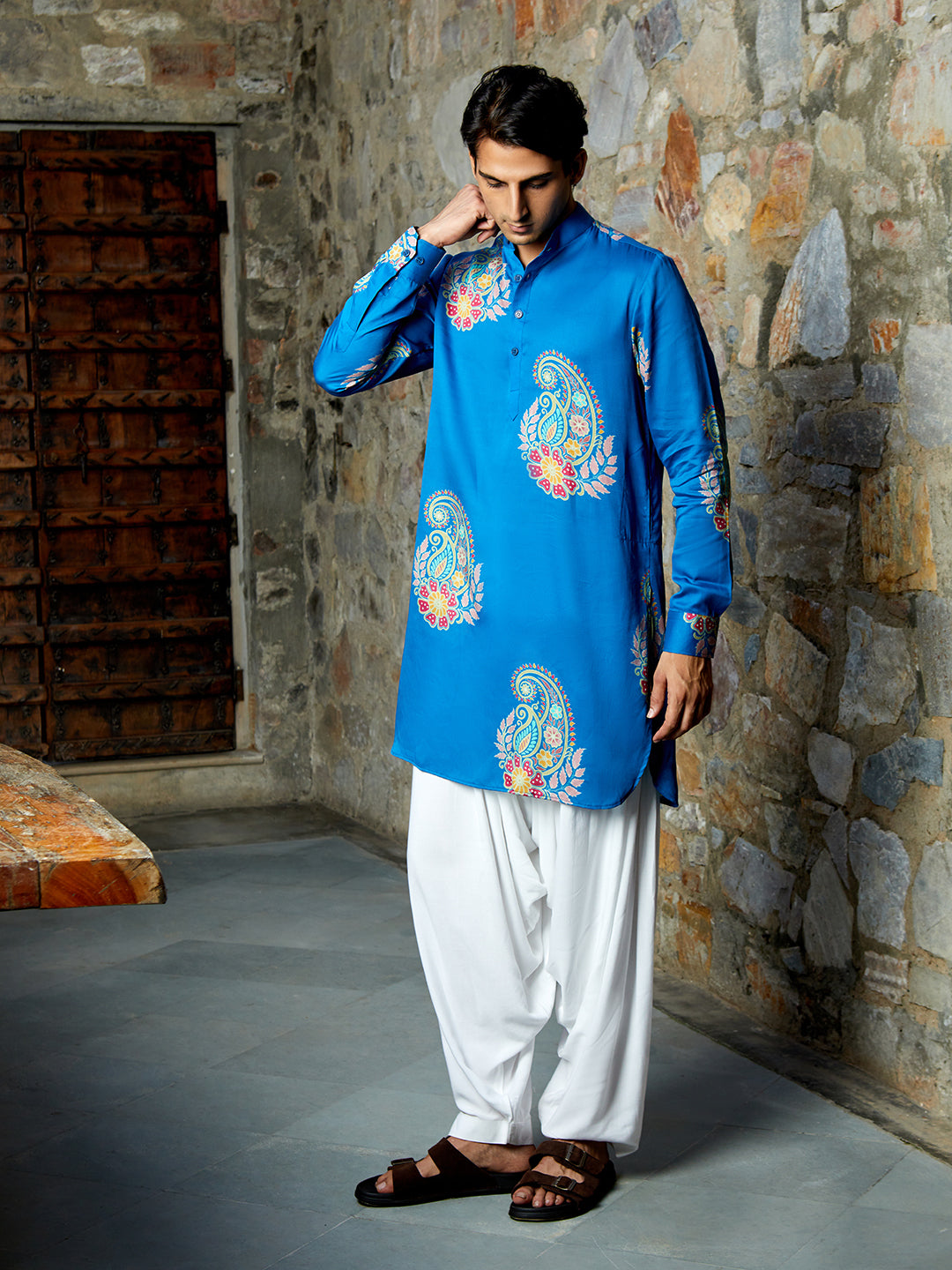 Paisley Blue Ganganagry Kurta