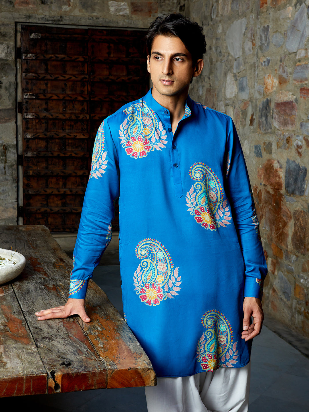 Paisley Blue Ganganagry Kurta