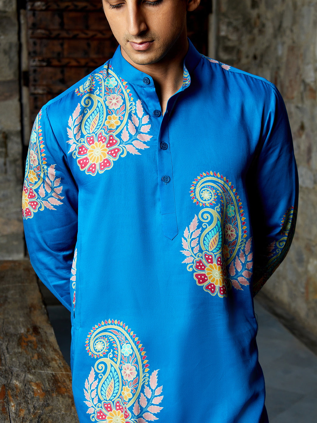 Paisley Blue Ganganagry Kurta