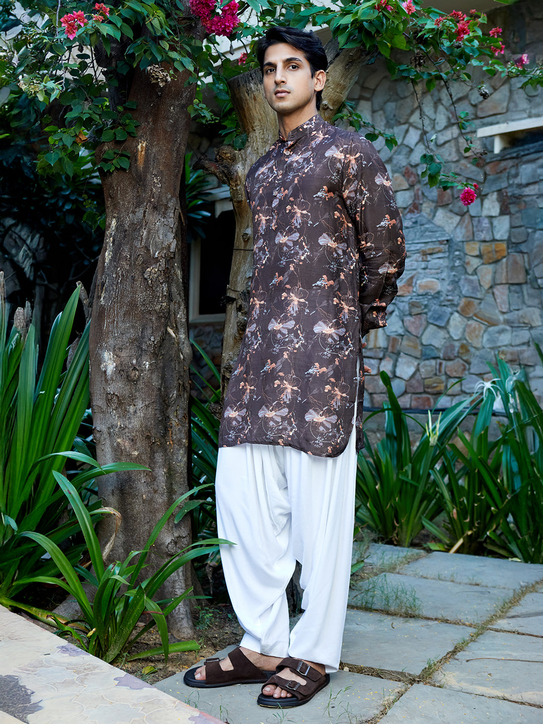 Cerulean Petal Brown Ganganagery Kurta