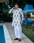 Vintage Garden White Ganganagry Kurta