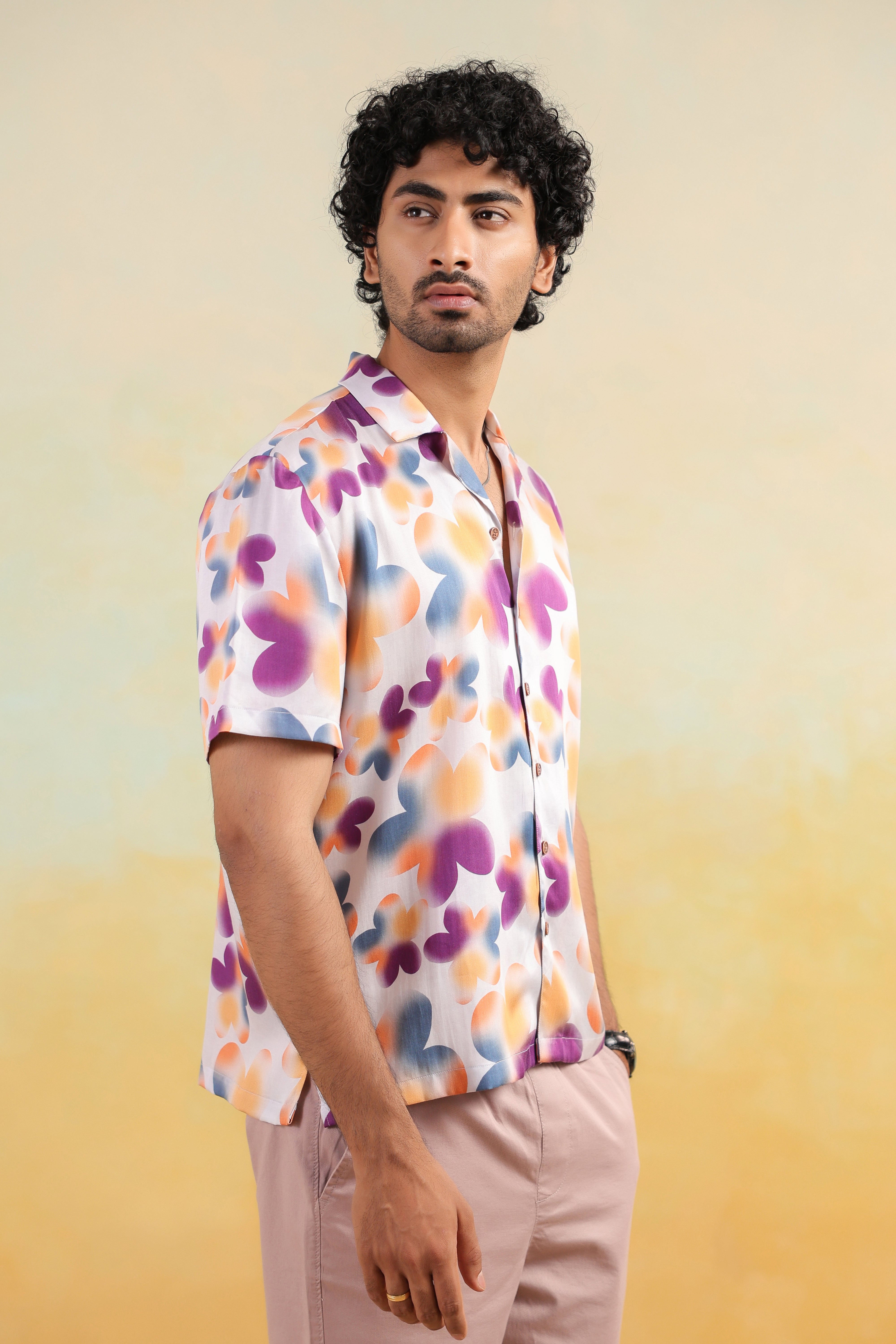 Tropical Bloom Relaxed Fit Cuban Collar Shirt
