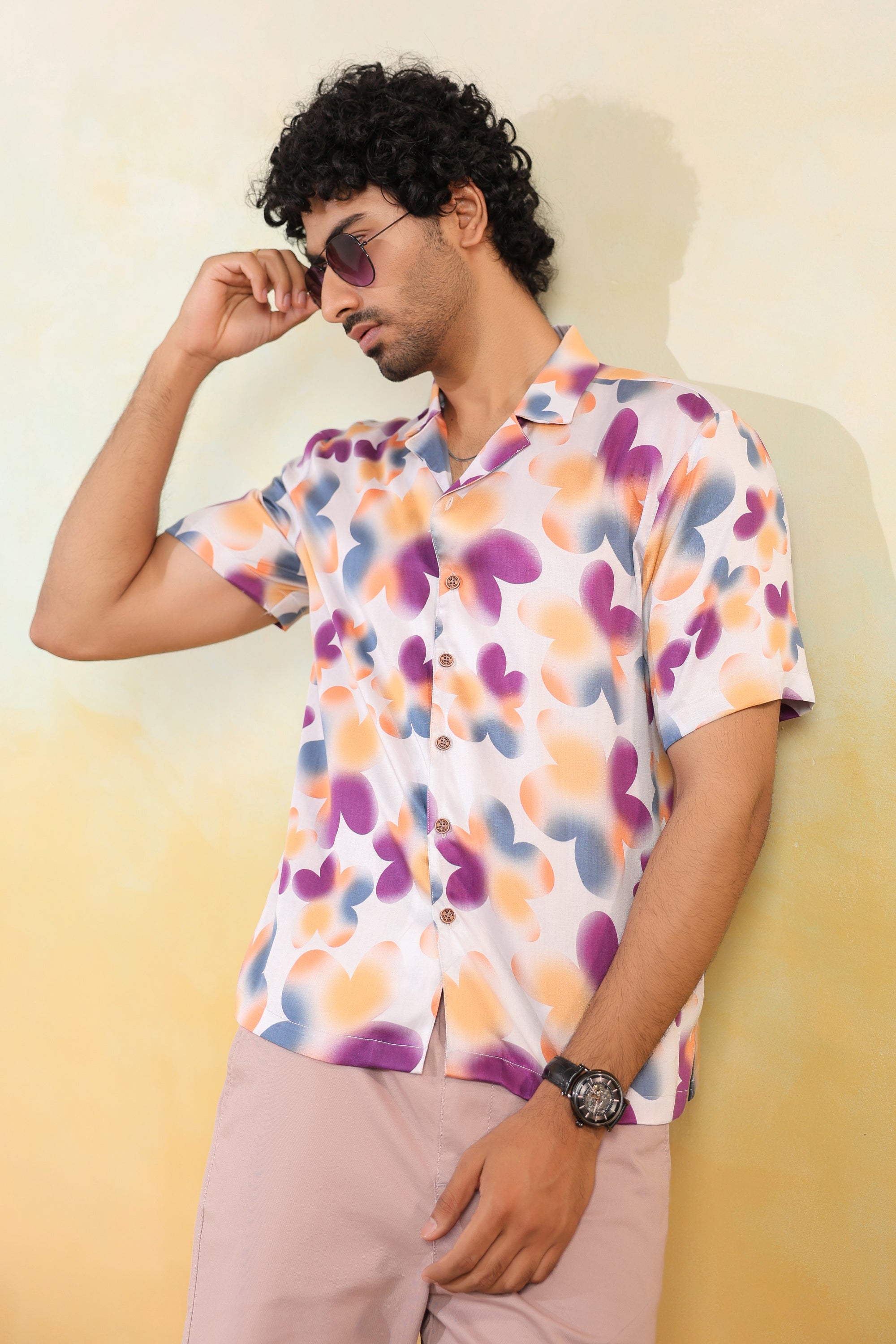 Tropical Bloom Relaxed Fit Cuban Collar Shirt