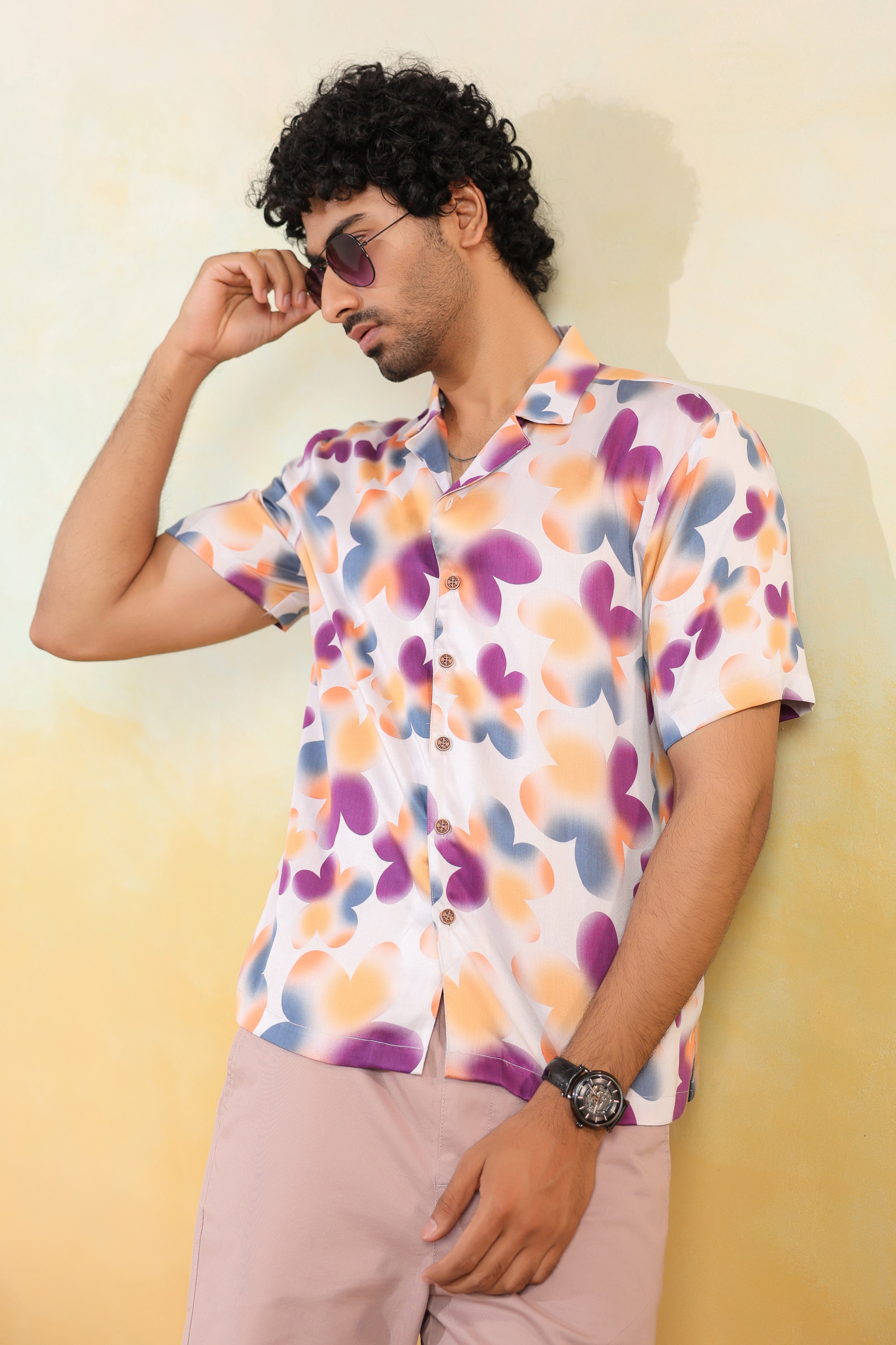 Tropical Bloom Relaxed Fit Cuban Collar Shirt