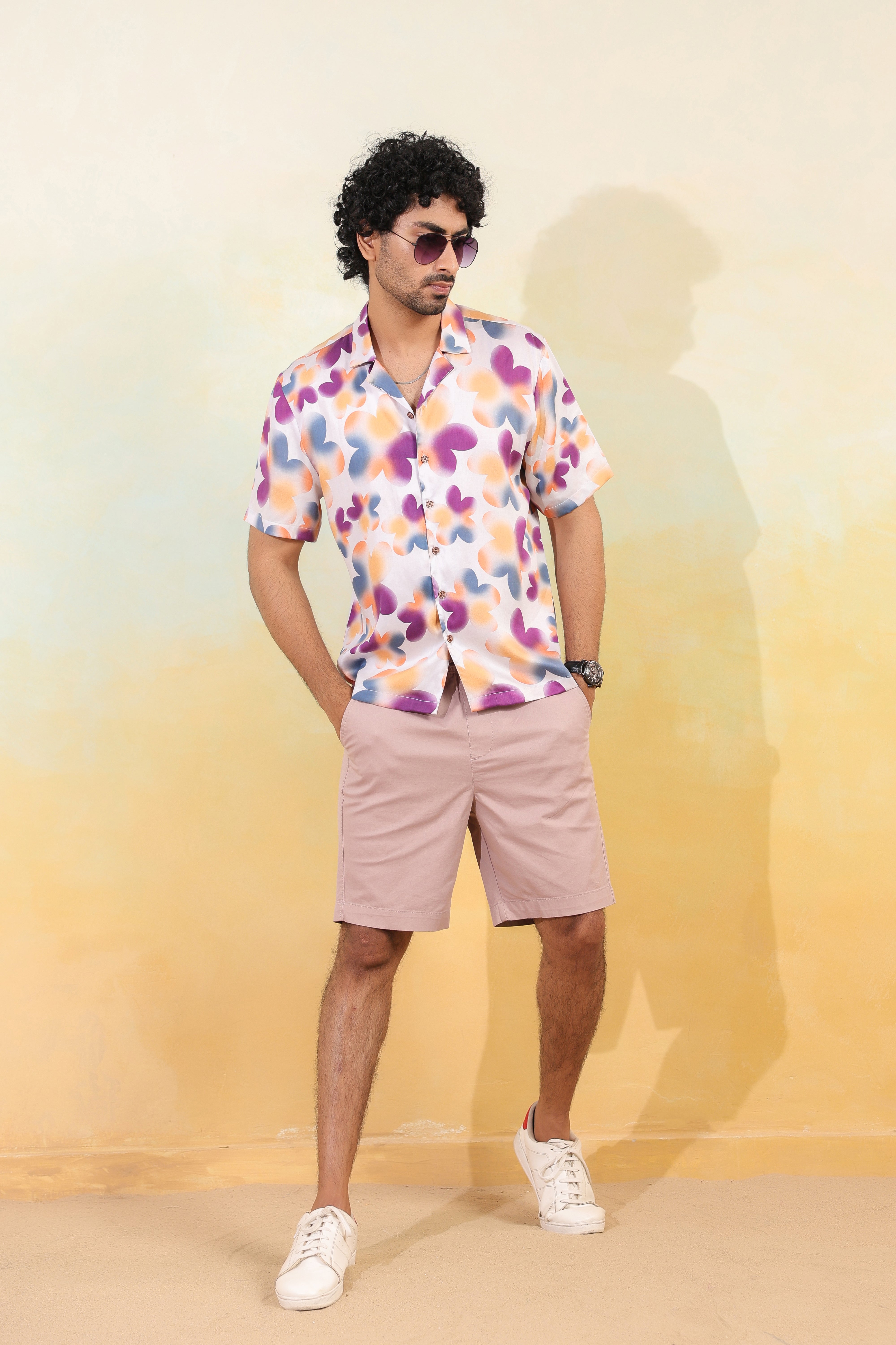 Tropical Bloom Relaxed Fit Cuban Collar Shirt
