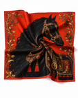 Royal Black Stallion Printed Pocket Square