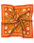Orange Botanical Bloom Pocket Square