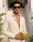 Classic Off-White Oxford Collar Shirt